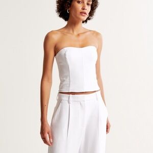 Abercrombie & Fitch Classic Crepe Corset White Top